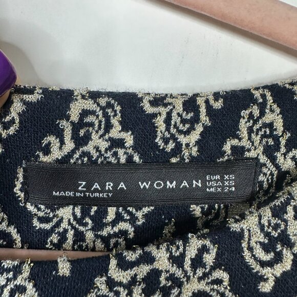 2/$30 ZARA Argyle Jacquard Shift Dress Cap Sleeve XS #A0668 - Picture 5 of 8